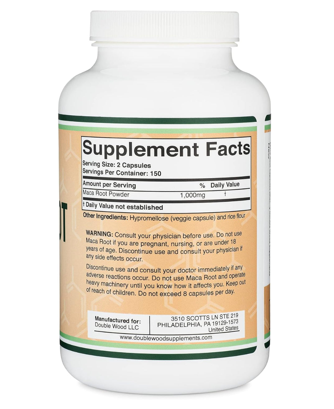 Organic Maca Root Capsules | 300 Pills | Peruvian Maca Extract for Men & Women