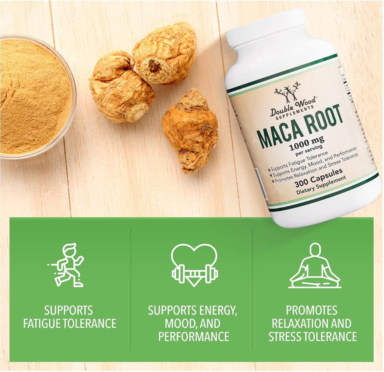 Organic Maca Root Capsules | 300 Pills | Peruvian Maca Extract for Men & Women