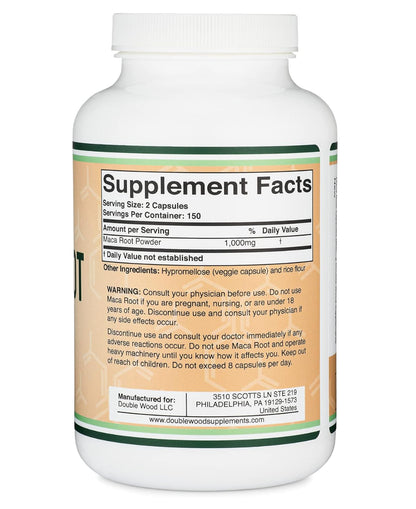 Organic Maca Root Capsules | 300 Pills | Peruvian Maca Extract for Men & Women