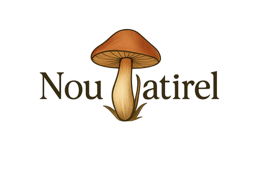 Write Nou Natirel with a mushroom
